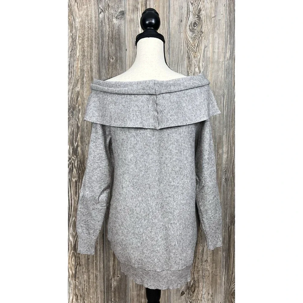 Seraphine Maternity Sweater Grey Knit Cowl Neck MED Soft‎ Cozy Warm Winter Chic - Picture 5 of 14